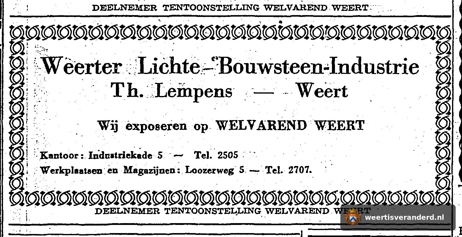 Advertentie van Lempens voor Welvarend Weert
