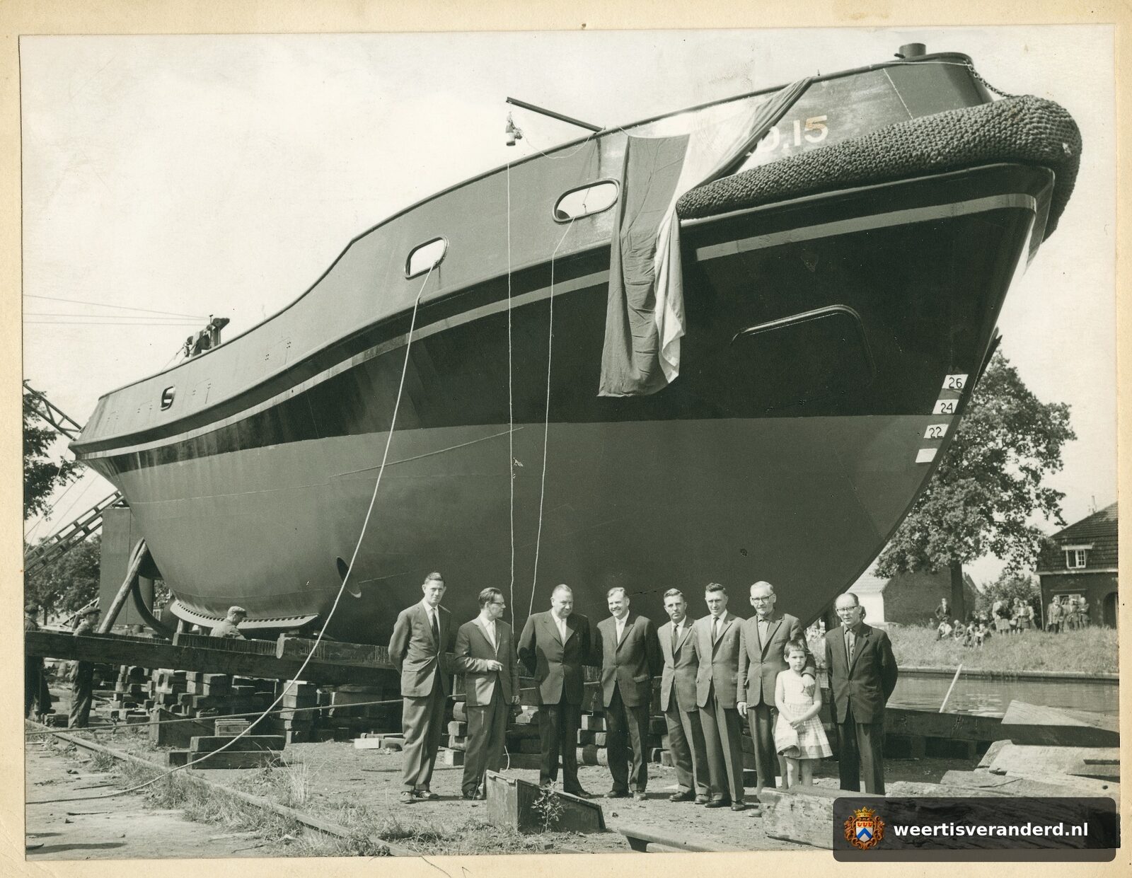 Groot schip gereed voor de tewaterlating