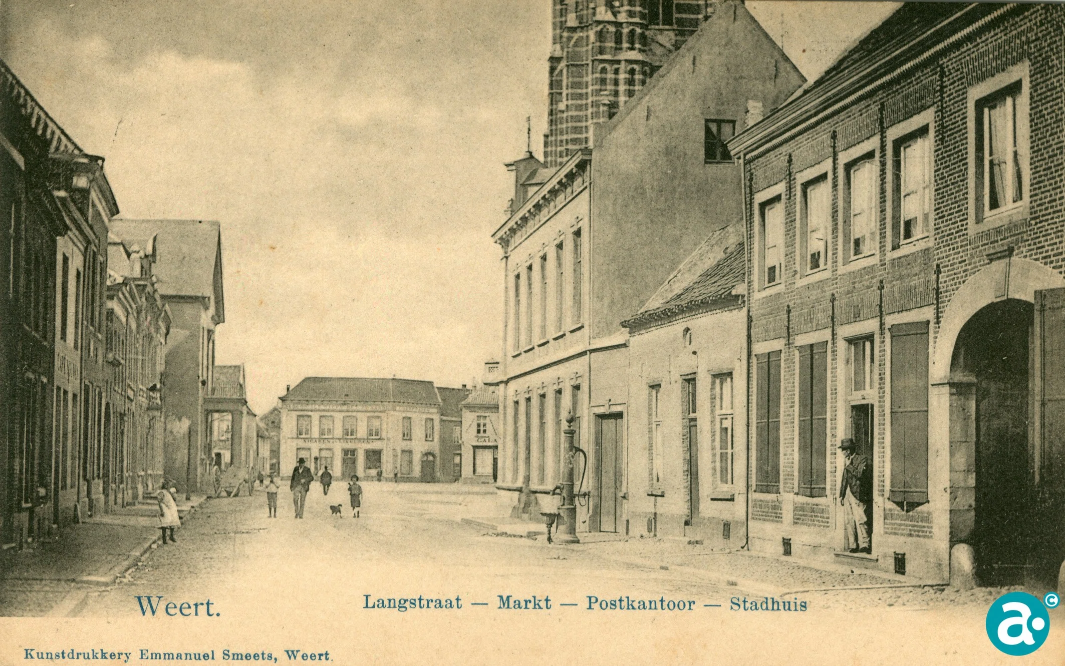 Rechts: De manufacturenzaak en leerlooierij Clercx in de Langstraat