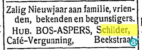 Café en schildersbedrijf van Bos - Aspers